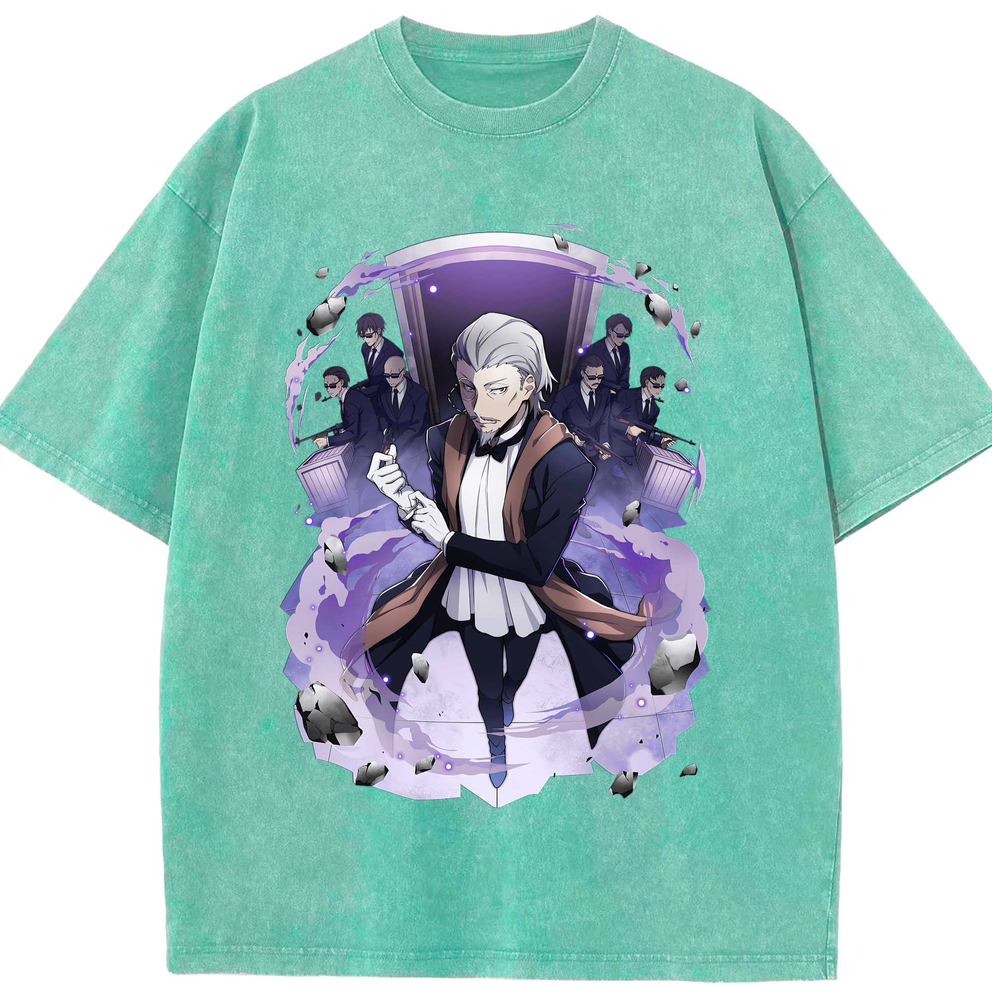 （画像用） 文豪ストレイドッグス Bungo Stray Dogs 綿100% ヴィンテージ風 半袖Tシャツ（フロントプリント）